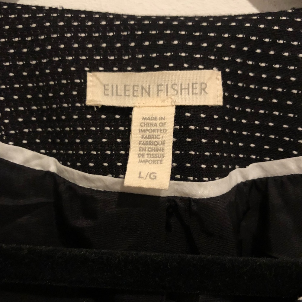 Eileen Fisher L Blazer Open Front Womens Black Ja… - image 3